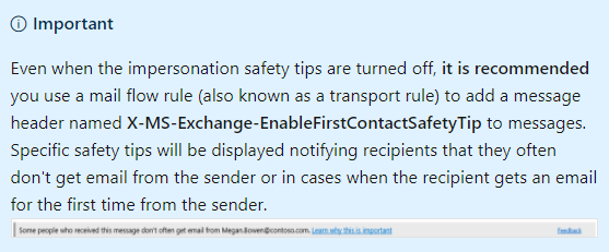 First Contact Safety Tips In Exchange Online - AdamFowlerIT.com